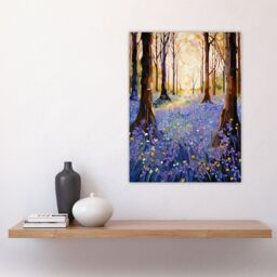 "Artery8 Majestic Bluebells In Spring Wood Carpet Of Purple Flowers Large Wall Unframed Art Poster Print Thick Paper 18X24 Inch - Size: W18"" x H24""" - thumbnail 4
