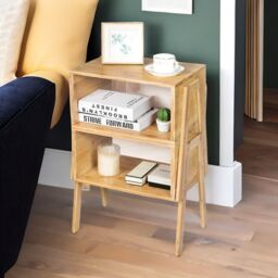 Rafaelo Mobilia Set Of 2 Bamboo Stackable Bedside Tables in Brown - thumbnail 4