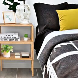 Rafaelo Mobilia Set Of 2 Bamboo Stackable Bedside Tables in Brown - thumbnail 5