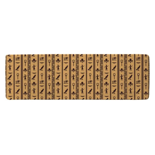 Benjamin Tate Design Eye Of Horus Pharaoh Flowers Pyramid Bird Ankh Runner Rug in Natural - Size: 67 cm x 230 cm - image 1