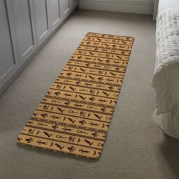 Benjamin Tate Design Eye Of Horus Pharaoh Flowers Pyramid Bird Ankh Runner Rug in Natural - Size: 67 cm x 230 cm - thumbnail 4