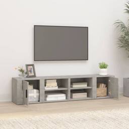 Berkfield Home TV Cabinets 2 pcs Concrete Grey 80x31.5x36 cm Engineered Wood - thumbnail 3