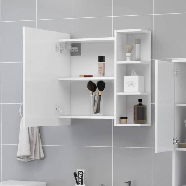 Berkfield Home Durable Bathroom Mirror Cabinet White 62.5x20.5x64 cm Engineered Wood - image 1