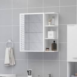 Berkfield Home Durable Bathroom Mirror Cabinet White 62.5x20.5x64 cm Engineered Wood - thumbnail 2