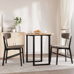 Berkfield Home Table Top Round √ò80x2 cm Solid Wood Acacia in Brown - Size: 80x2 cm - thumbnail 3