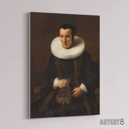 "Artery8 Old Lady with a Book Rembrandt van Rijn Canvas Wall Art Print in Brown - Size: W18"" x H24""" - thumbnail 2