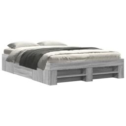 Berkfield Home Bed Frame without Mattress Grey Sonoma 120x200 cm Engineered Wood - Size: Small Double - thumbnail 2