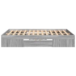 Berkfield Home Bed Frame without Mattress Grey Sonoma 120x200 cm Engineered Wood - Size: Small Double - thumbnail 6