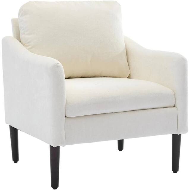Havendro Modern Accent Chair with Legs Dining Kitchen Living Room in White - image 1