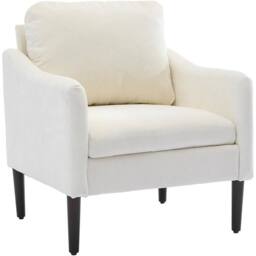 Havendro Modern Accent Chair with Legs Dining Kitchen Living Room in White