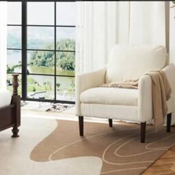 Havendro Modern Accent Chair with Legs Dining Kitchen Living Room in White - thumbnail 3