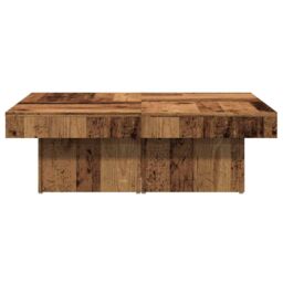 Berkfield Home Coffee Table Old Wood 90x90x28 cm Engineered Wood in Brown - Size: 90 x 90 x 28 cm - thumbnail 4