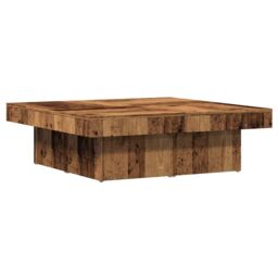 Berkfield Home Coffee Table Old Wood 90x90x28 cm Engineered Wood in Brown - Size: 90 x 90 x 28 cm - thumbnail 2