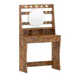 KEEPREAPER Stylish Dressing Table with Lights & Adjustable Lighting Colours in Brown - thumbnail 2