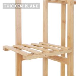 Nordara 40x20.2x102cm 5/6 Tier Ladder Shelf Storage Plant Stand Display in Beige - Size: Small - thumbnail 2
