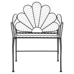 Wyld and Coco Garden Accent Chair Black Iron With Armrests - Vintage Retro - thumbnail 5