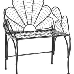 Wyld and Coco Garden Accent Chair Black Iron With Armrests - Vintage Retro - thumbnail 2