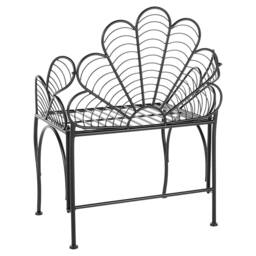 Wyld and Coco Garden Accent Chair Black Iron With Armrests - Vintage Retro - thumbnail 6