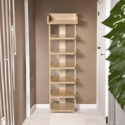 FURNOS Narrow 7-Tier Vertical Shoe Rack Organise Hallway in Natural - thumbnail 2