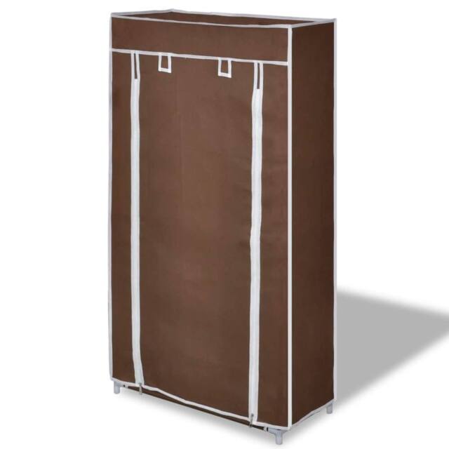 Berkfield Home Unviewable Fabric Shoe Cabinet with Cover 58 x 28 x 106 cm Brown - image 1