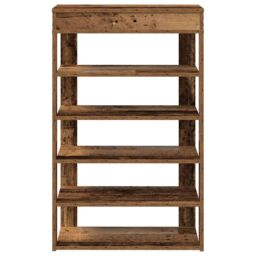 Berkfield Home Shoe Rack Old Wood 60x30x98 cm Engineered Wood in Brown - Size: 60 x 30 x 98 cm - thumbnail 4