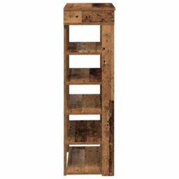 Berkfield Home Shoe Rack Old Wood 60x30x98 cm Engineered Wood in Brown - Size: 60 x 30 x 98 cm - thumbnail 5