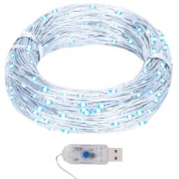 Berkfield Home LED Micro Fairy String Lights 40m 400 LED Cold White 8 Function