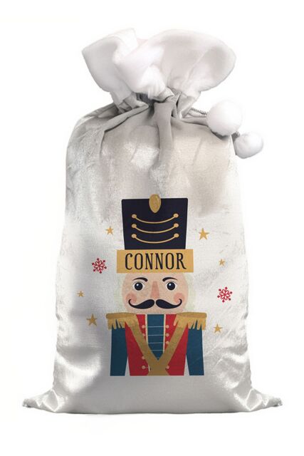 Personalised Memento Company Personalised Nutcracker Christmas Sack in Grey - image 1