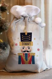 Personalised Memento Company Personalised Nutcracker Christmas Sack in Grey - thumbnail 3