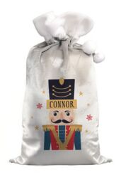 Personalised Memento Company Personalised Nutcracker Christmas Sack in Grey - thumbnail 1