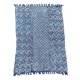 KDMD Handmade Indigo Throw - 170x120cm - Namoona Waves in Blue - Size: 170x120 cm - thumbnail 2