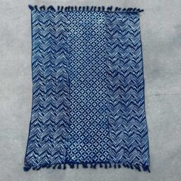 KDMD Handmade Indigo Throw - 170x120cm - Namoona Waves in Blue - Size: 170x120 cm - thumbnail 4