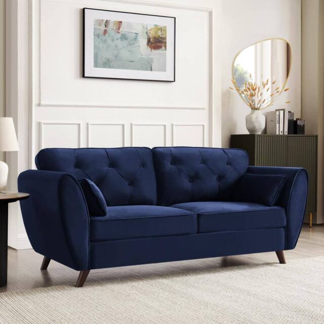 Home Detail Mona 3 Seater Sofa in Blue - image 1