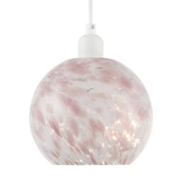 Happy Homewares Modern Pink & White Snowflake 20cm Glass Pendant Ceiling Lamp Shade - thumbnail 5