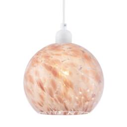 Happy Homewares Modern Pink & White Snowflake 20cm Glass Pendant Ceiling Lamp Shade - thumbnail 2