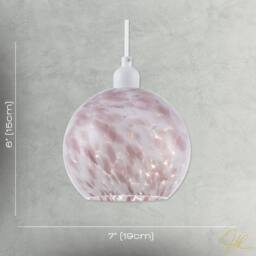 Happy Homewares Modern Pink & White Snowflake 20cm Glass Pendant Ceiling Lamp Shade - thumbnail 7