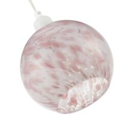 Happy Homewares Modern Pink & White Snowflake 20cm Glass Pendant Ceiling Lamp Shade - thumbnail 4