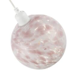 Happy Homewares Modern Pink & White Snowflake 20cm Glass Pendant Ceiling Lamp Shade - thumbnail 3