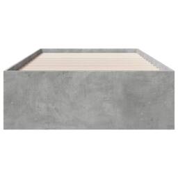 Berkfield Home Durable Bed Frame without Mattress Concrete Grey 90x200cm Enginee - Size: 90x200 cm - thumbnail 5