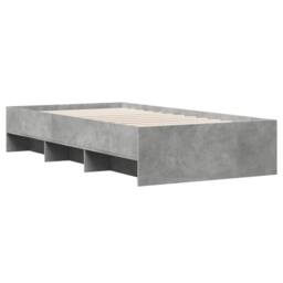 Berkfield Home Durable Bed Frame without Mattress Concrete Grey 90x200cm Enginee - Size: 90x200 cm - thumbnail 4