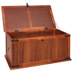 Berkfield Home Storage Chest 79x34x32 cm Solid Acacia Wood in Brown - Size: 79 x 34 x 32 cm - thumbnail 5