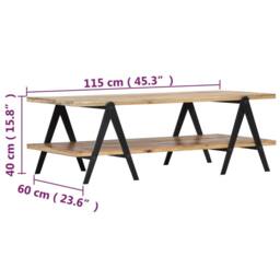 Berkfield Home Coffee Table 115x60x40 cm Solid Mango Wood in Brown - Size: 115 x 60 x 40 cm - thumbnail 7