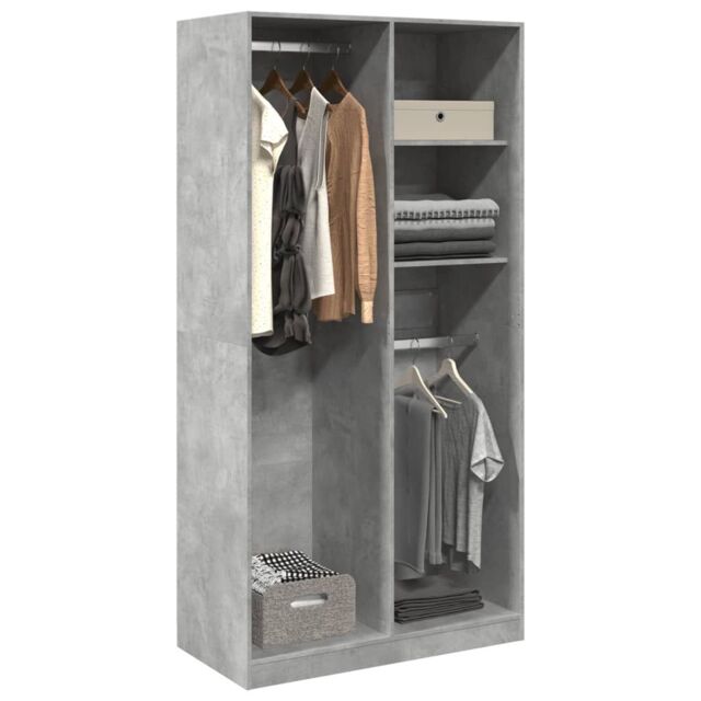 Berkfield Home Wardrobe Concrete Grey 100x50x200 cm Engineered Wood - Size: 100 x 50 x 200 cm - image 1