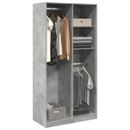 Berkfield Home Wardrobe Concrete Grey 100x50x200 cm Engineered Wood - Size: 100 x 50 x 200 cm - thumbnail 1