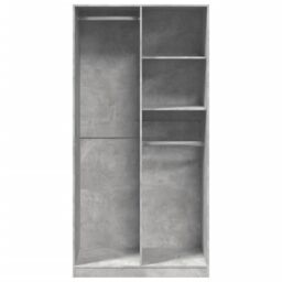 Berkfield Home Wardrobe Concrete Grey 100x50x200 cm Engineered Wood - Size: 100 x 50 x 200 cm - thumbnail 4