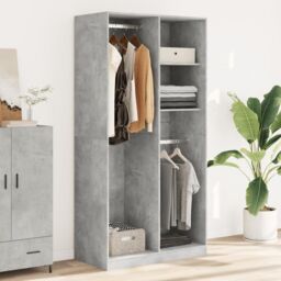 Berkfield Home Wardrobe Concrete Grey 100x50x200 cm Engineered Wood - Size: 100 x 50 x 200 cm - thumbnail 3