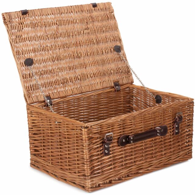 Red Hamper Wicker Double Steamed 51cm Picnic Basket in Brown - image 1