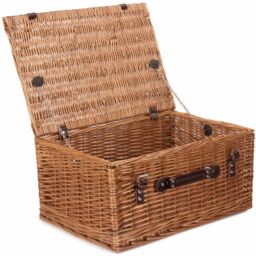 Red Hamper Wicker Double Steamed 51cm Picnic Basket in Brown - thumbnail 1