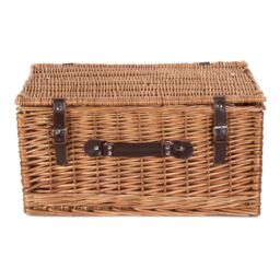 Red Hamper Wicker Double Steamed 51cm Picnic Basket in Brown - thumbnail 3