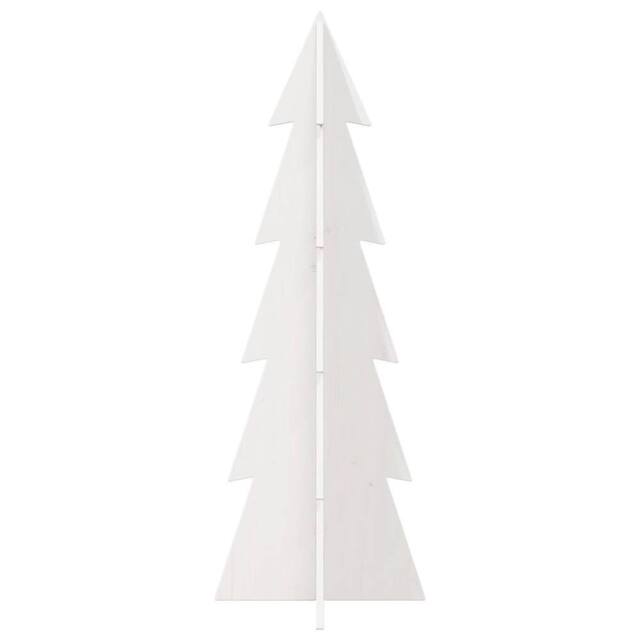 Berkfield Home Festive Wooden Christmas Tree for Decoration White 112 cm Solid W - image 1